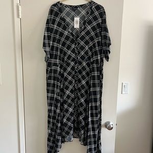 Plaid shark fin dress